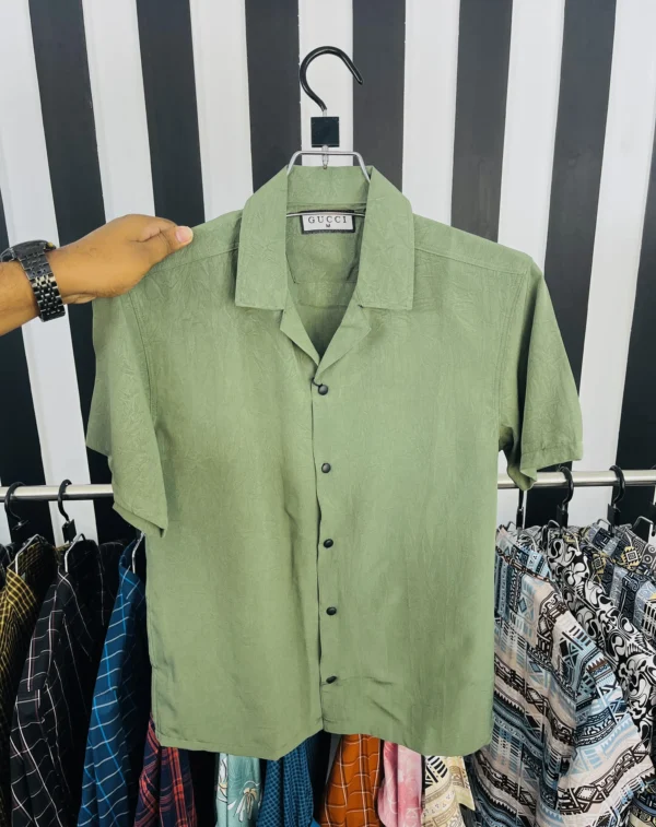 Cuban Summer Shirt For Men | Half Sleeve | Deep Olive