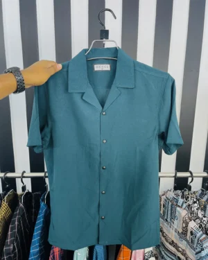 Cuban Summer Shirt For Men | Half Sleeve | Deep Green