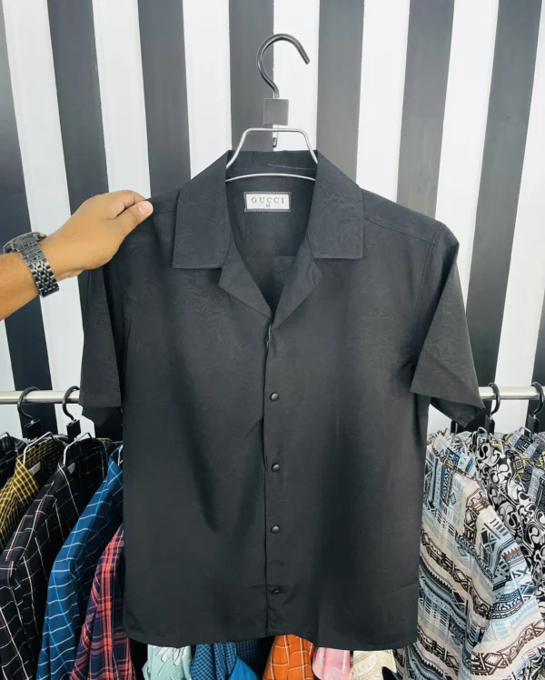 Cuban Summer Shirt For Men | Half Sleeve | Black