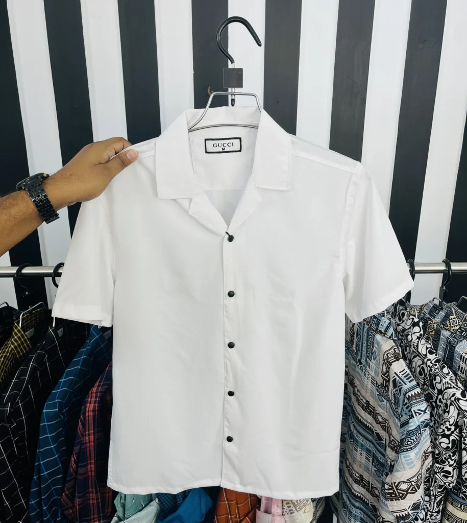 Cuban Summer Shirt For Men | Half Sleeve | White