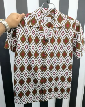 Cuban Collar Summer Print Shirt - 05