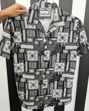 Cuban Collar Summer Print Shirt - 12