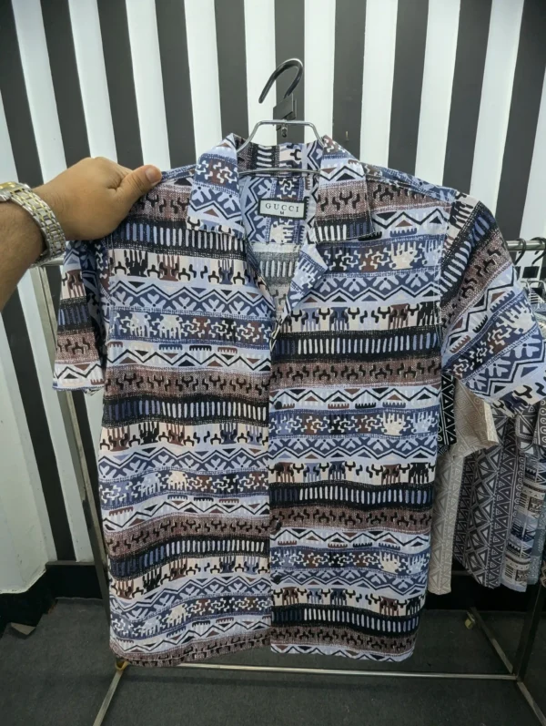 Cuban Collar Summer Print Shirt - 12
