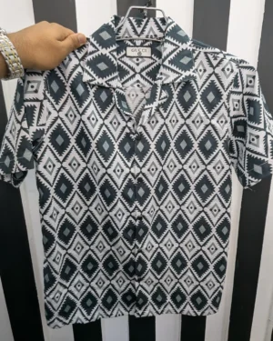 Cuban Collar Summer Print Shirt - 15