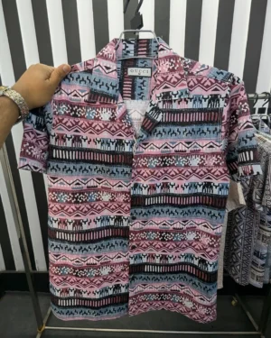 Cuban Collar Summer Print Shirt - 11
