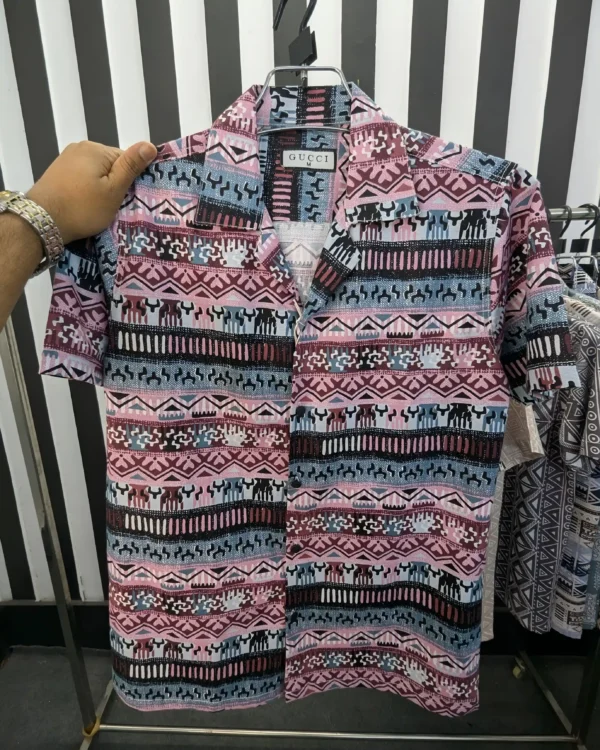 Cuban Collar Summer Print Shirt - 11