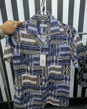 Cuban Collar Summer Print Shirt - 17