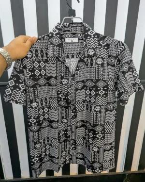 Cuban Collar Summer Print Shirt - 03