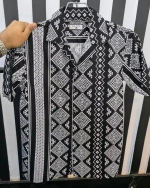 Cuban Collar Summer Print Shirt - 09