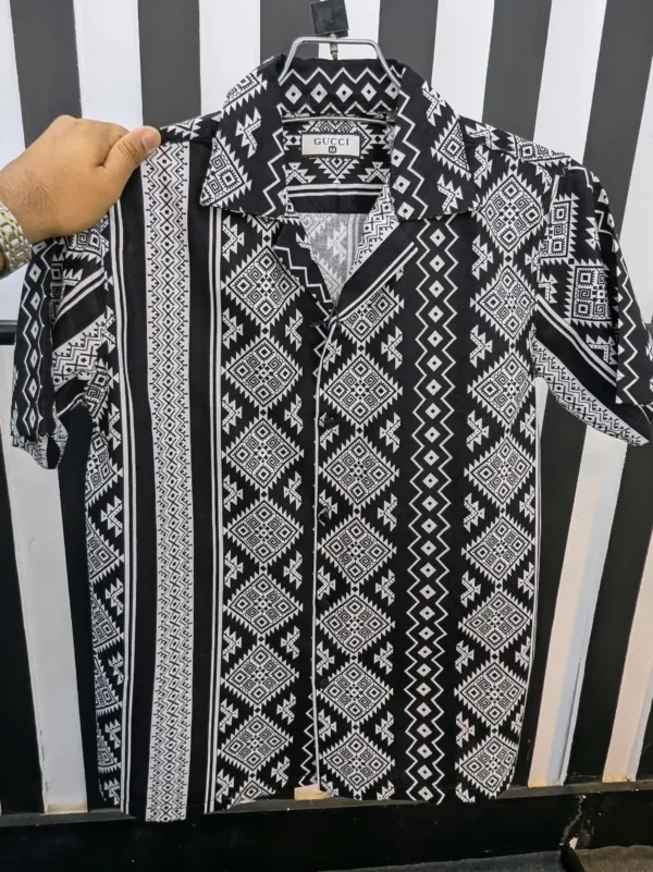 Cuban Collar Summer Print Shirt - 09