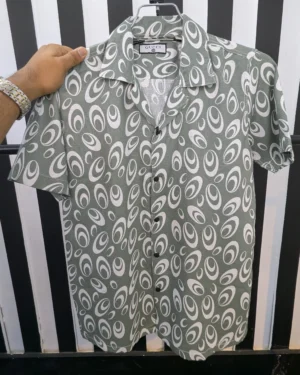 Cuban Collar Summer Print Shirt - 07